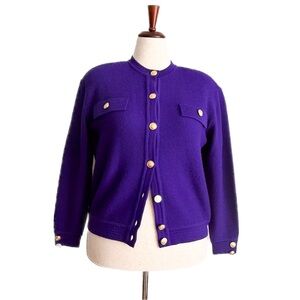 Vintage Purple Button-Up Cardigan